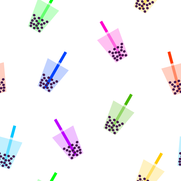 Boba Drink Pattern transparent png