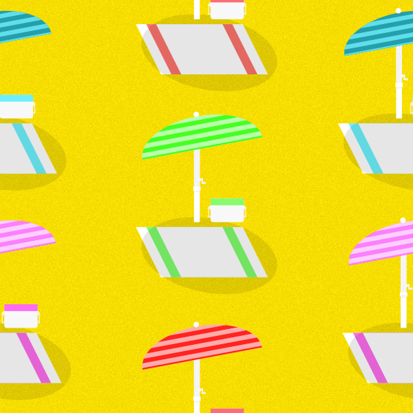 Beach Pattern featuring beach blanket and umbrellas