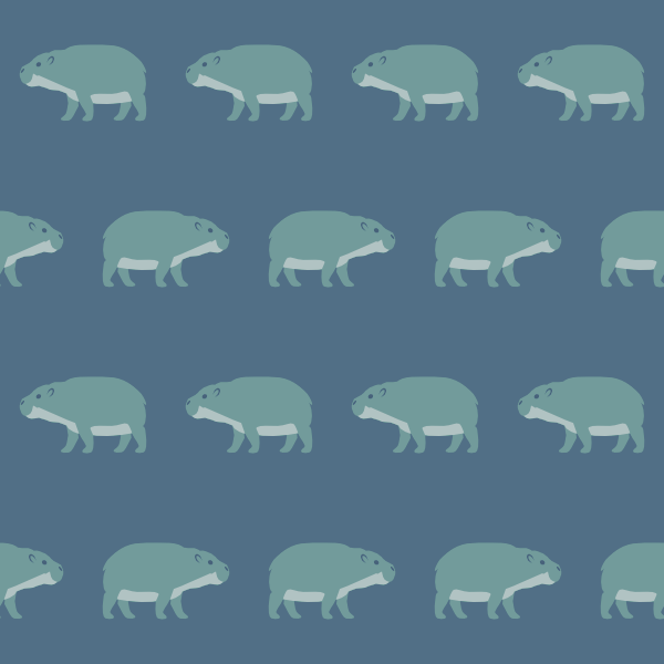 cute hippo pattern