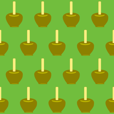 caramel apples green background pattern