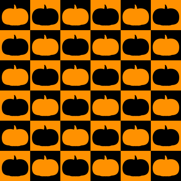 orange and black pumpkin pattern - checkered