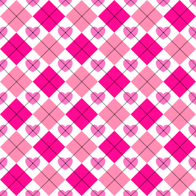 red and pink argyle and heart pattern