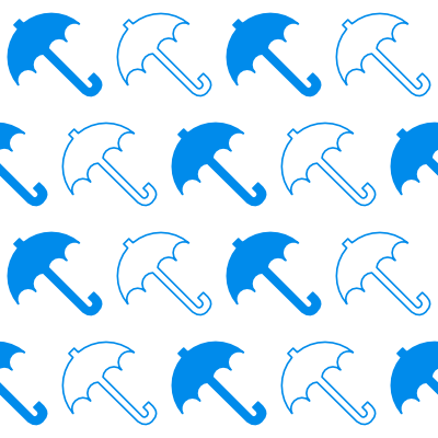 blue umbrella pattern transparent background